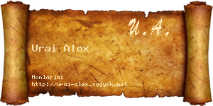 Urai Alex névjegykártya